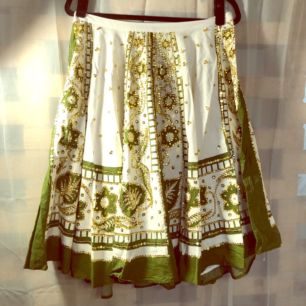 Milly cotton boho peasant skirt with sequins